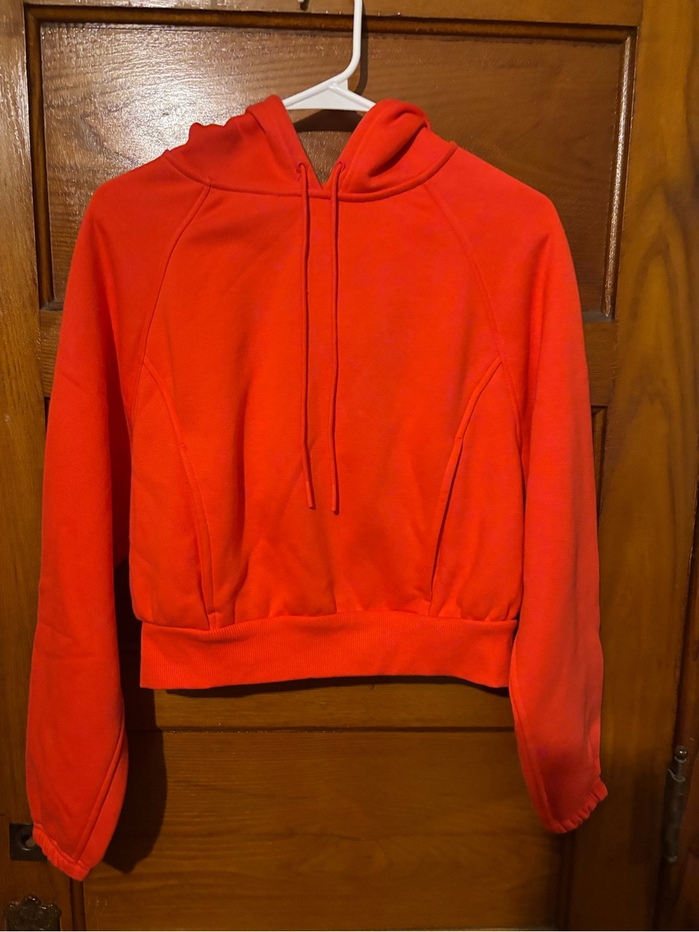 Cropped Red Women's Hooded Sweatshirt